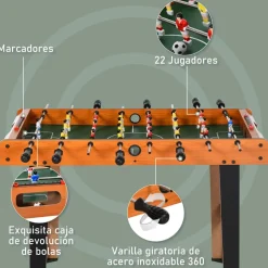 Homcom - Futbolín madera y negro