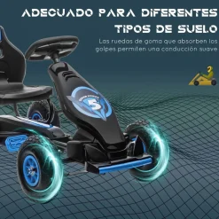 Homcom - Go Kart con pedales azul-negro* Vehículos De Batería O A Pedales