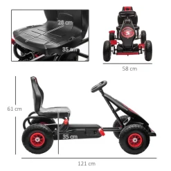 Homcom - Go Kart con pedales rojo-negro* Vehículos De Batería O A Pedales
