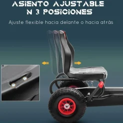 Homcom - Go Kart con pedales rojo-negro* Vehículos De Batería O A Pedales