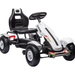 Homcom - Go Kart con pedales blanco-negro