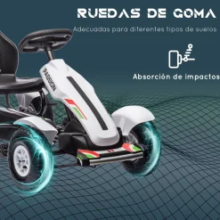 Homcom - Go Kart con pedales blanco-negro
