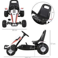 Homcom - Go Kart infantil pedales