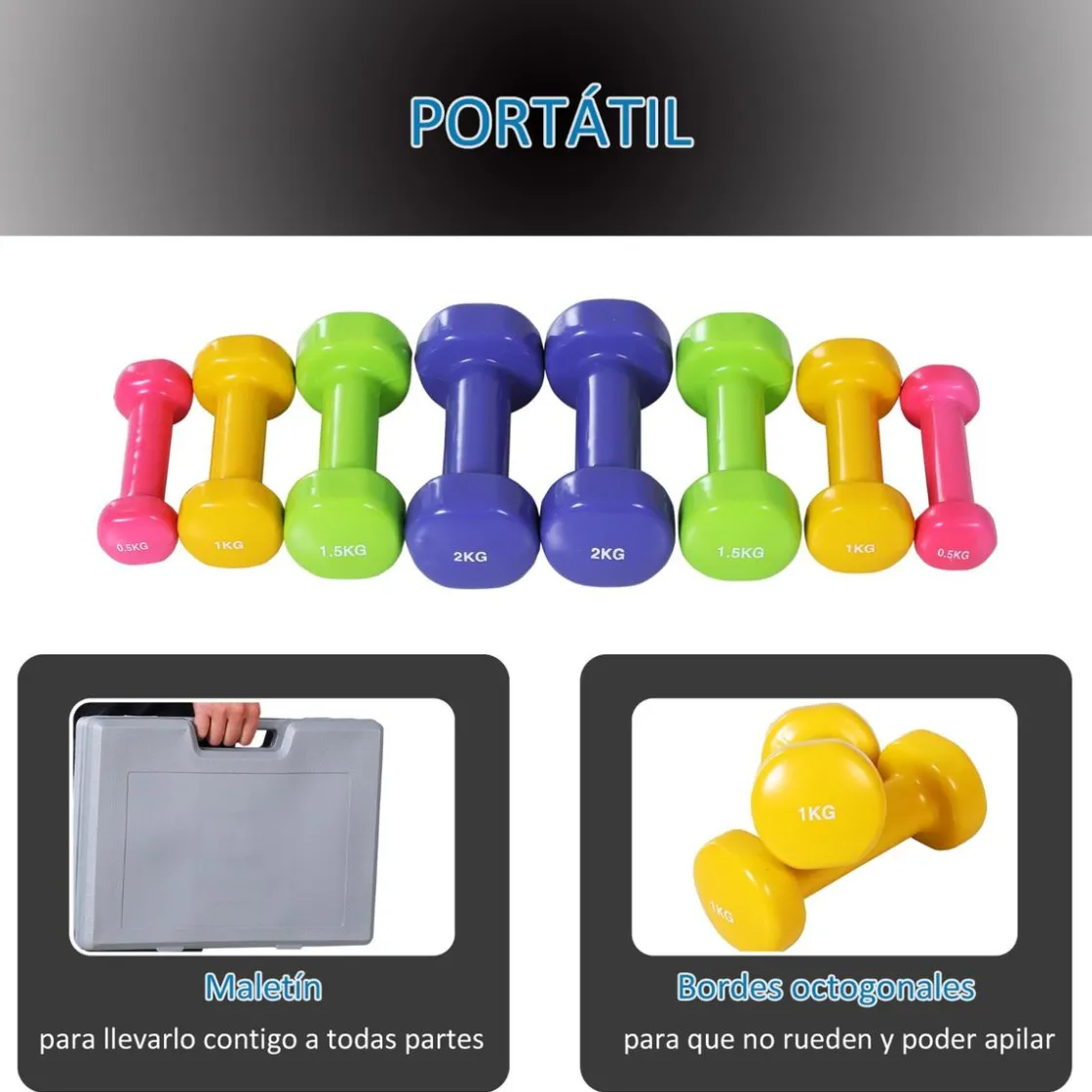 Homcom - Juego de 8 Mancuernas* Deportes