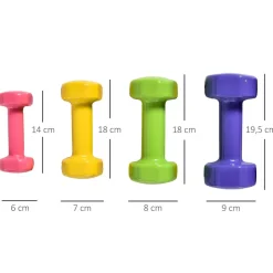 Homcom - Juego de 8 mancuernas hexagonales