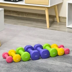 Homcom - Juego de 8 mancuernas hexagonales