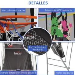 Homcom - Juego de canastas de baloncesto con contador electrónico