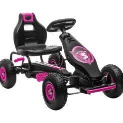 Homcom - Kart de pedales Negro/Rosa* Vehículos De Batería O A Pedales