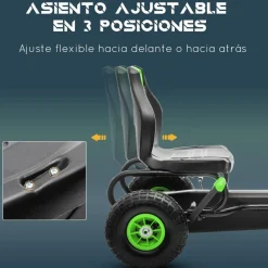 Homcom - Kart de pedales Negro/Verde