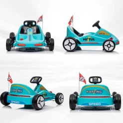 AIYAPLAY Homcom - Kart eléctrico Azul con luz y música