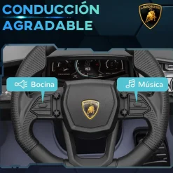 AIYAPLAY Homcom - Lamborghini Revuelto eléctrico Gris con mando* Vehículos De Batería O A Pedales