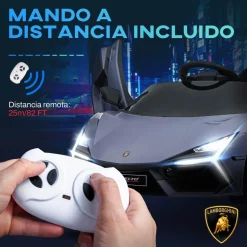 AIYAPLAY Homcom - Lamborghini Revuelto eléctrico Gris con mando* Vehículos De Batería O A Pedales