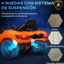 AIYAPLAY Homcom - Lamborghini Revuelto eléctrico Naranja con mando
