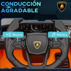 AIYAPLAY Homcom - Lamborghini Revuelto eléctrico Naranja con mando