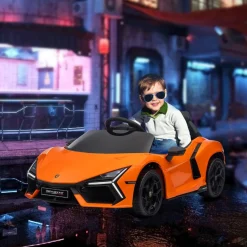 AIYAPLAY Homcom - Lamborghini Revuelto eléctrico Naranja con mando