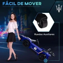 AIYAPLAY Homcom - Maserati GT2 eléctrico Azul con mando