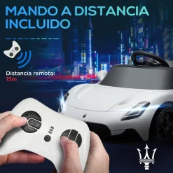 AIYAPLAY Homcom - Maserati MC20 eléctrico Blanco con mando