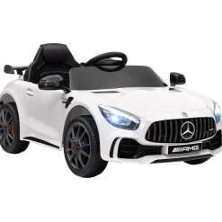 AIYAPLAY Homcom - Mercedes AMG GTR Batería con mando a distancia Blanco* Vehículos De Batería O A Pedales