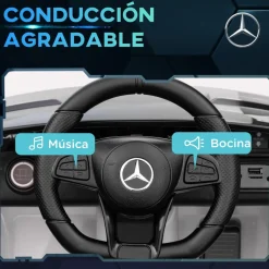 AIYAPLAY Homcom - Mercedes AMG GTR Batería con mando a distancia Blanco* Vehículos De Batería O A Pedales