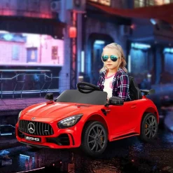 AIYAPLAY Homcom - Mercedes AMG GTR Batería con mando a distancia Rojo* Vehículos De Batería O A Pedales