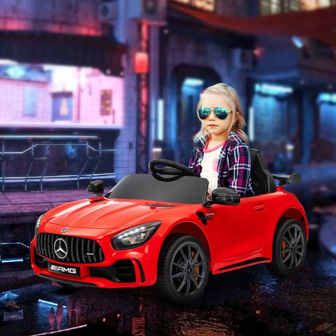 AIYAPLAY Homcom - Mercedes AMG GTR Batería con mando a distancia Rojo* Vehículos De Batería O A Pedales