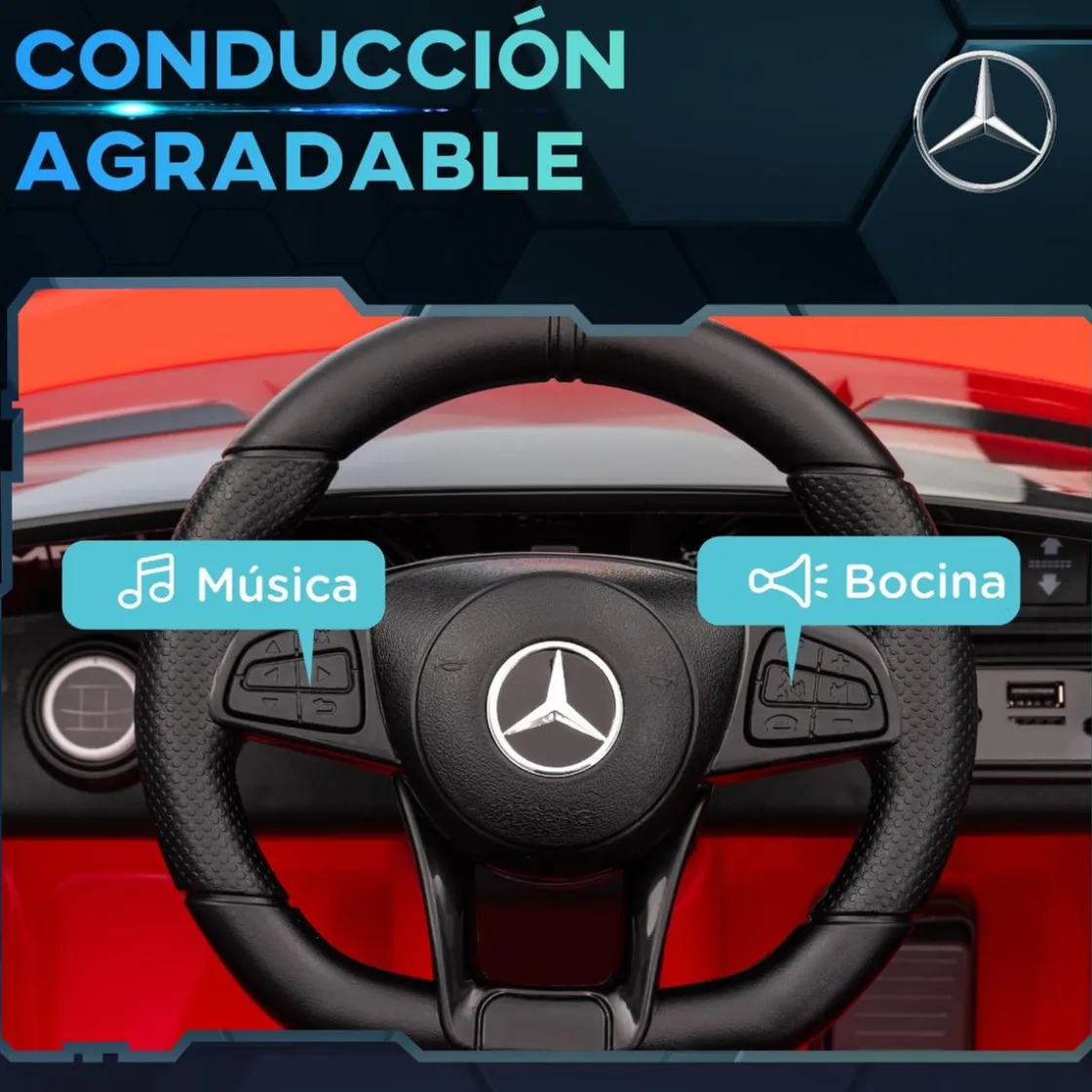 AIYAPLAY Homcom - Mercedes AMG GTR Batería con mando a distancia Rojo* Vehículos De Batería O A Pedales