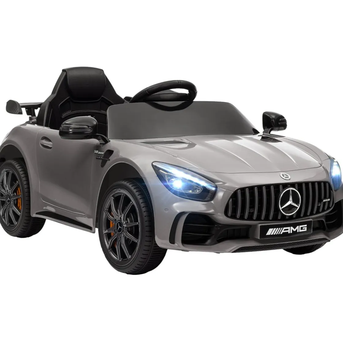 AIYAPLAY Homcom - Mercedes Benz AMG GTR eléctrico Plata con mando* Vehículos De Batería O A Pedales
