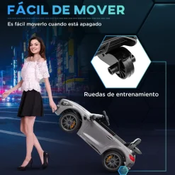 AIYAPLAY Homcom - Mercedes Benz AMG GTR eléctrico Plata con mando* Vehículos De Batería O A Pedales