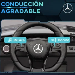 AIYAPLAY Homcom - Mercedes Benz AMG GTR eléctrico Plata con mando* Vehículos De Batería O A Pedales