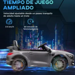 AIYAPLAY Homcom - Mercedes Benz AMG GTR eléctrico Plata con mando* Vehículos De Batería O A Pedales
