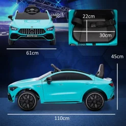AIYAPLAY Homcom - Mercedes Benz AMG CLA 45 eléctrico Azul con mando* Vehículos De Batería O A Pedales
