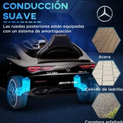 AIYAPLAY Homcom - Mercedes Benz AMG CLA 45 eléctrico Negro con mando