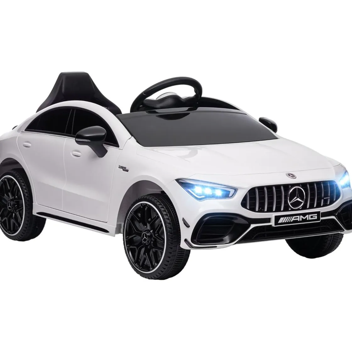 AIYAPLAY Homcom - Mercedes Benz AMG CLA 45 eléctrico Blanco con mando