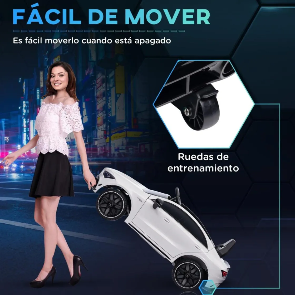 AIYAPLAY Homcom - Mercedes Benz AMG CLA 45 eléctrico Blanco con mando