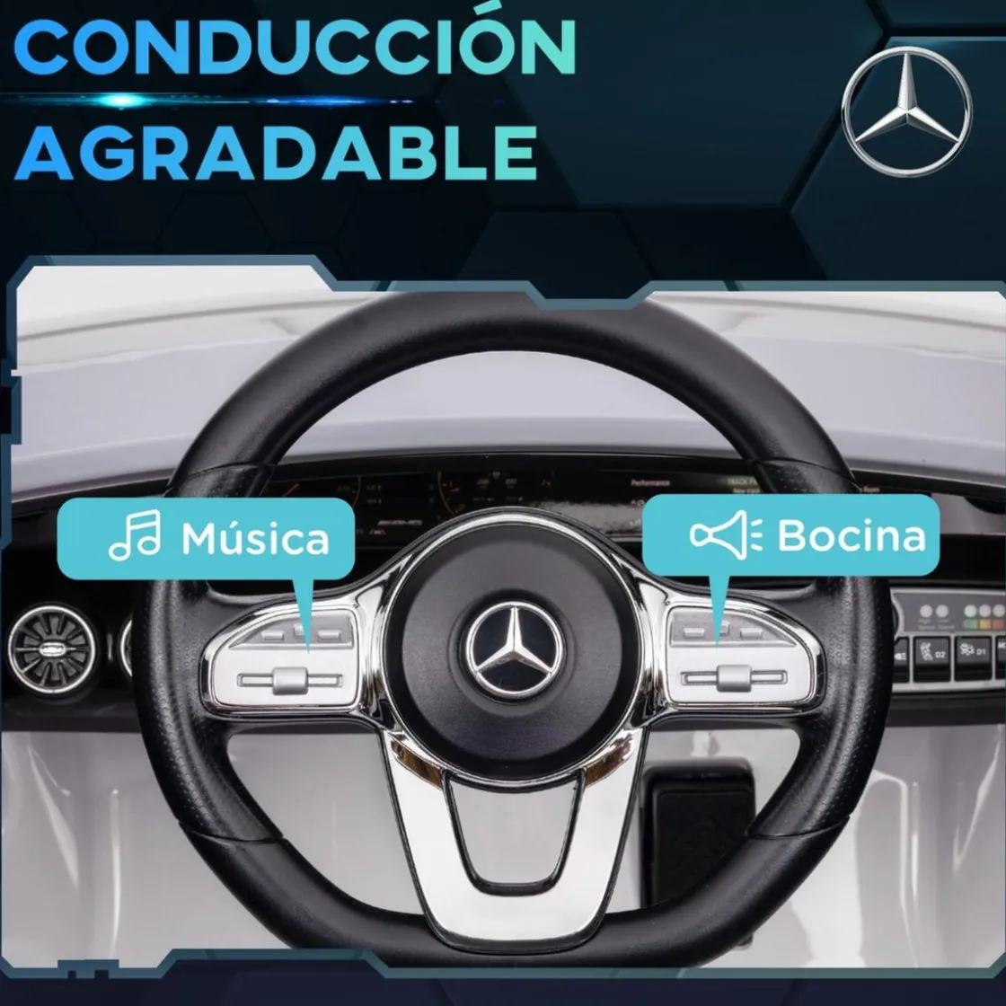 AIYAPLAY Homcom - Mercedes Benz AMG CLA 45 eléctrico Blanco con mando