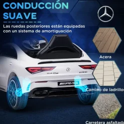 AIYAPLAY Homcom - Mercedes Benz AMG CLA 45 eléctrico Blanco con mando