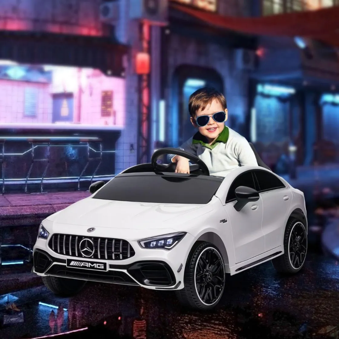 AIYAPLAY Homcom - Mercedes Benz AMG CLA 45 eléctrico Blanco con mando