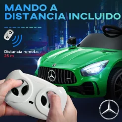 AIYAPLAY Homcom - Mercedes Benz AMG GTR eléctrico Verde con mando