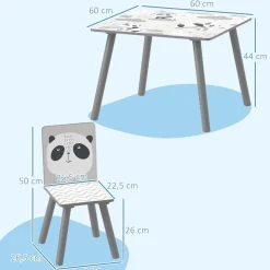 ZONEKIZ Homcom - Mesa con 2 sillas Panda