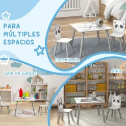 ZONEKIZ Homcom - Mesa con 2 sillas Panda