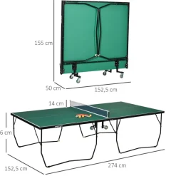 Homcom - Mesa de ping pong plegable