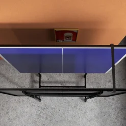 SPORTNOW Homcom - Mesa Ping Pong plegable con 4 ruedas