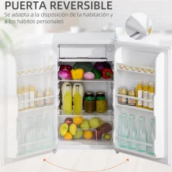 Homcom - Mini Nevera Blanca con Congelador 91L* Figuras De Acción