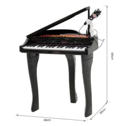 Homcom - Mini Piano Electrónico de Juguete Negro