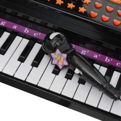 Homcom - Mini Piano Electrónico de Juguete Negro