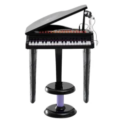 Homcom - Mini Piano Electrónico de Juguete Negro