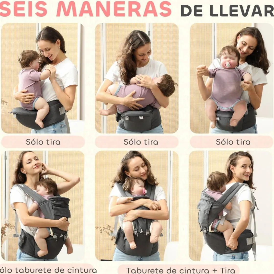 AIYAPLAY Homcom - Mochila portabebés ajustable