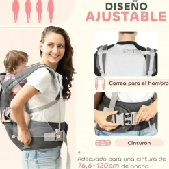 AIYAPLAY Homcom - Mochila portabebés ajustable