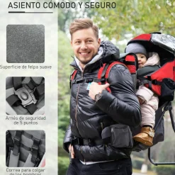 Homcom - Mochila portabebés plegable* Portabebés Y Bici·Portabebés Y Mochilas