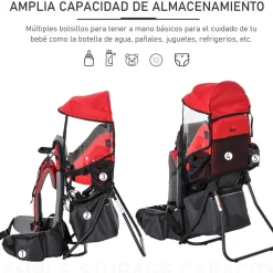 Homcom - Mochila portabebés plegable* Portabebés Y Bici·Portabebés Y Mochilas